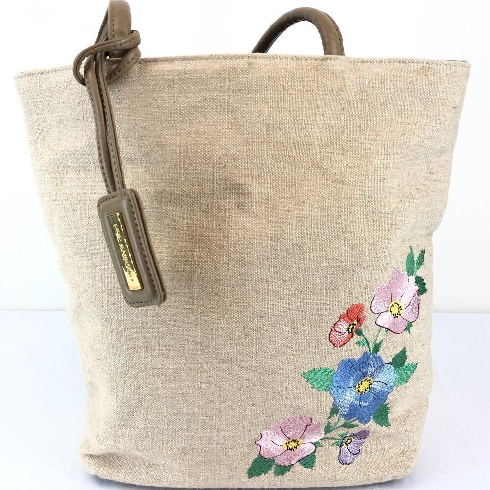 Bueno Cream Colored Canvas Handbag - Picture 1 of 12